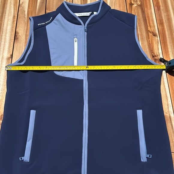 Peter Millar zip up vest. Size large, color blue - Picture 2 of 6